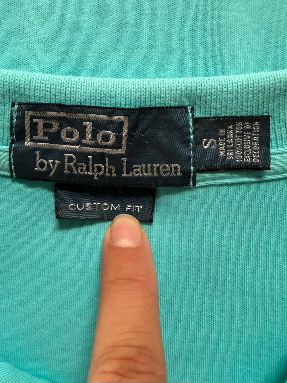 Polo Ralph Lauren Custom Fit Polo Shirt Aqua Blue Pink Pony Men’s S